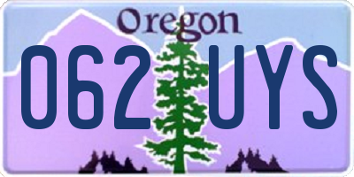 OR license plate 062UYS