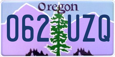 OR license plate 062UZQ