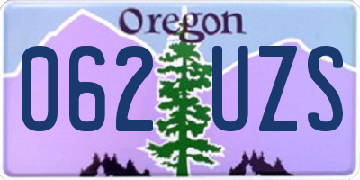 OR license plate 062UZS