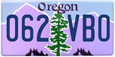 OR license plate 062VBO