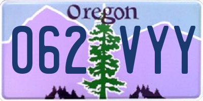 OR license plate 062VYY