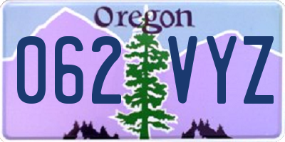 OR license plate 062VYZ