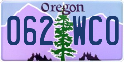 OR license plate 062WCO