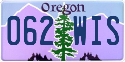 OR license plate 062WIS