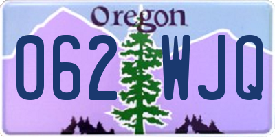 OR license plate 062WJQ