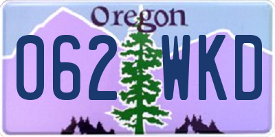 OR license plate 062WKD
