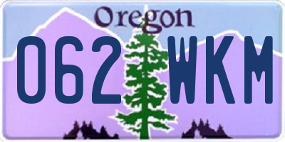 OR license plate 062WKM