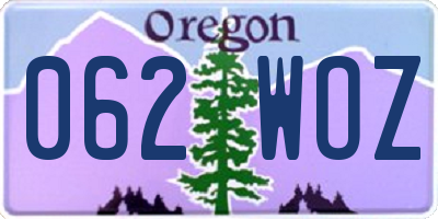OR license plate 062WOZ