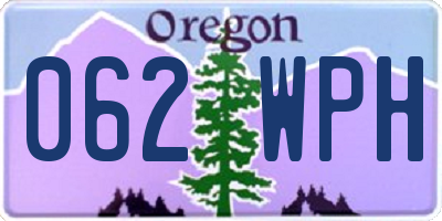 OR license plate 062WPH
