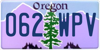 OR license plate 062WPV