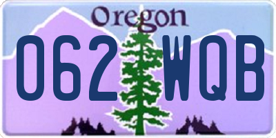 OR license plate 062WQB