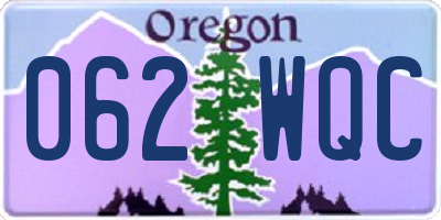 OR license plate 062WQC
