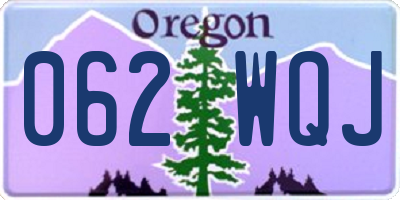 OR license plate 062WQJ