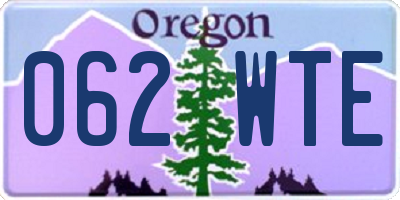 OR license plate 062WTE
