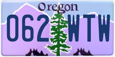 OR license plate 062WTW