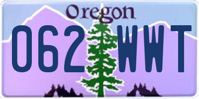 OR license plate 062WWT