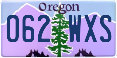 OR license plate 062WXS