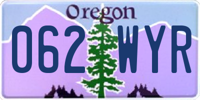 OR license plate 062WYR