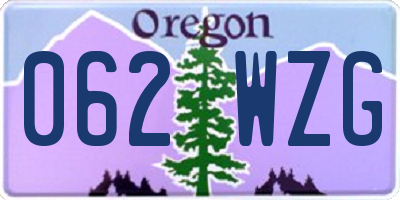 OR license plate 062WZG