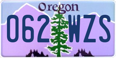 OR license plate 062WZS