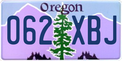 OR license plate 062XBJ