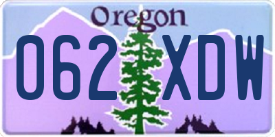 OR license plate 062XDW