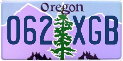 OR license plate 062XGB