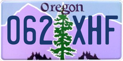 OR license plate 062XHF