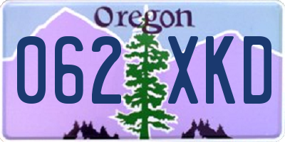 OR license plate 062XKD