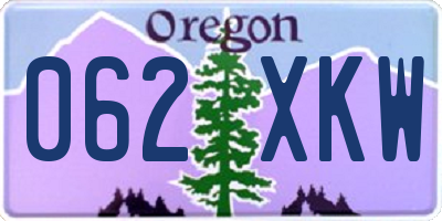 OR license plate 062XKW