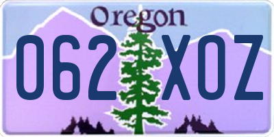 OR license plate 062XOZ
