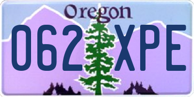 OR license plate 062XPE