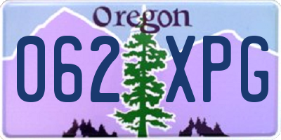 OR license plate 062XPG