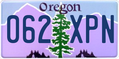 OR license plate 062XPN