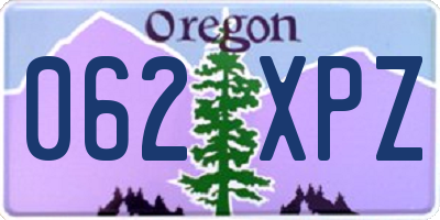 OR license plate 062XPZ