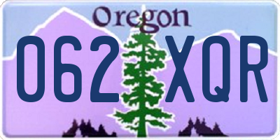 OR license plate 062XQR
