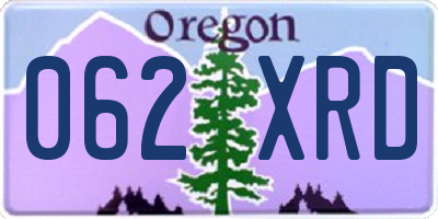 OR license plate 062XRD