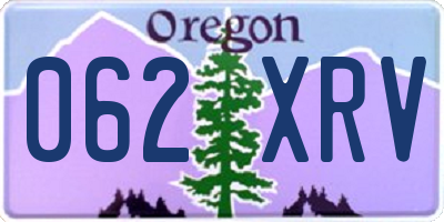 OR license plate 062XRV