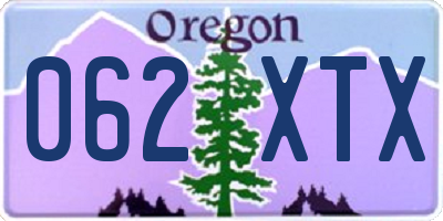 OR license plate 062XTX