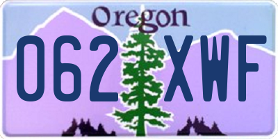 OR license plate 062XWF
