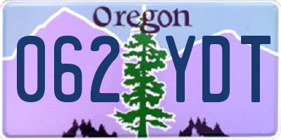 OR license plate 062YDT