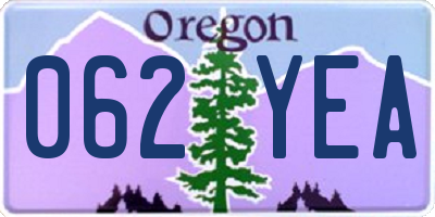 OR license plate 062YEA