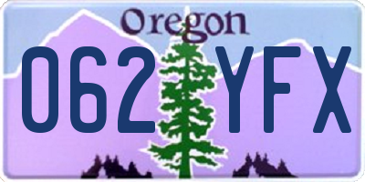 OR license plate 062YFX