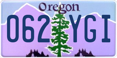 OR license plate 062YGI