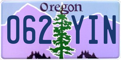 OR license plate 062YIN