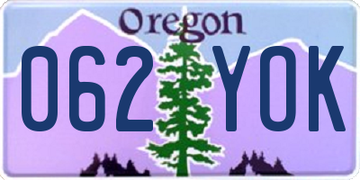 OR license plate 062YOK