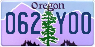 OR license plate 062YOO