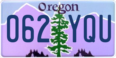 OR license plate 062YQU