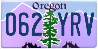 OR license plate 062YRV
