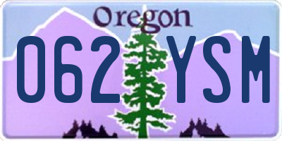 OR license plate 062YSM